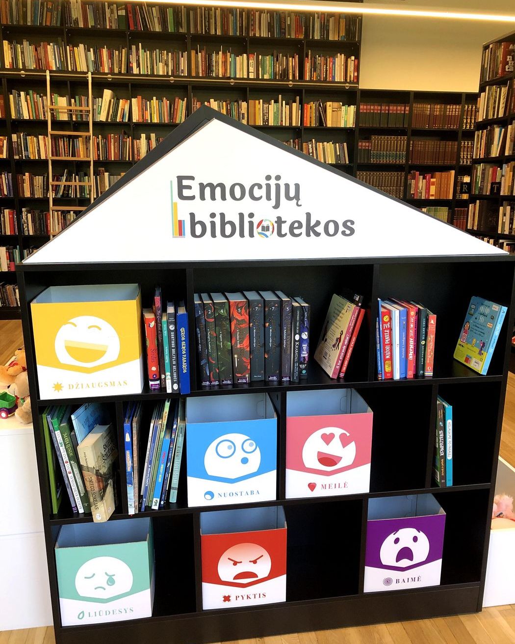 L’espace Bibliothèque des Émotions de la bibliothèque Kauno Vinco Kudirkos, à Kaunas